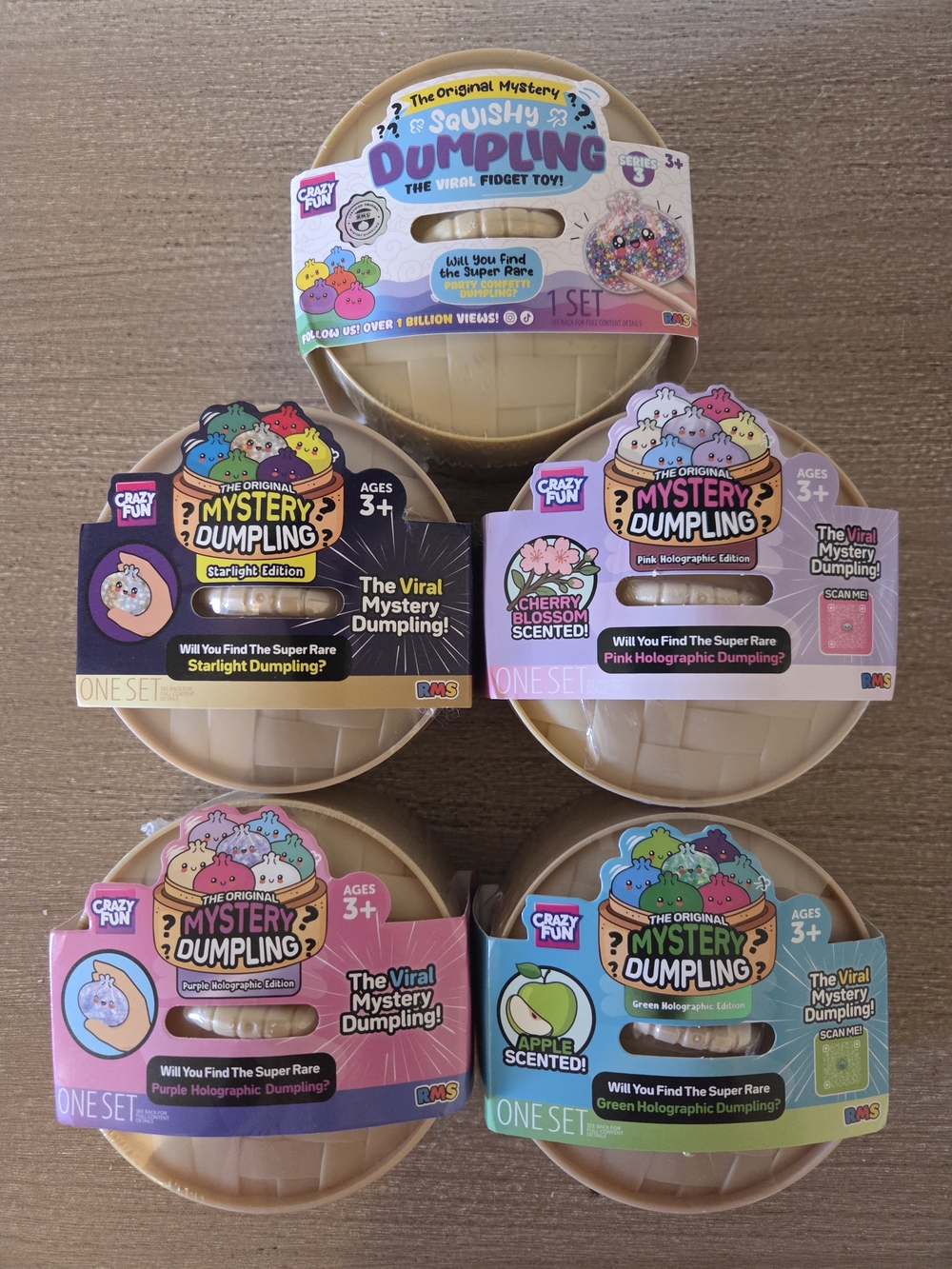 5pcs RMS Crazy Fun Mystery Dumpling Squishy Bundle -